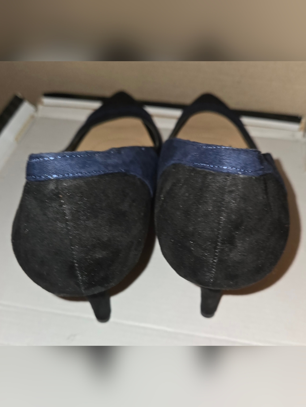 BNIB Kelly & Katie Vivian Black Navy Blue Layered High Heel Shoes Sz 10 M - Picture 5 of 7
